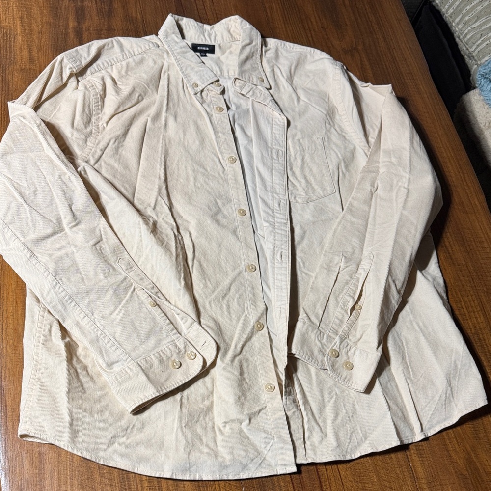 Express Men's Beige Casual Shirt Jacket